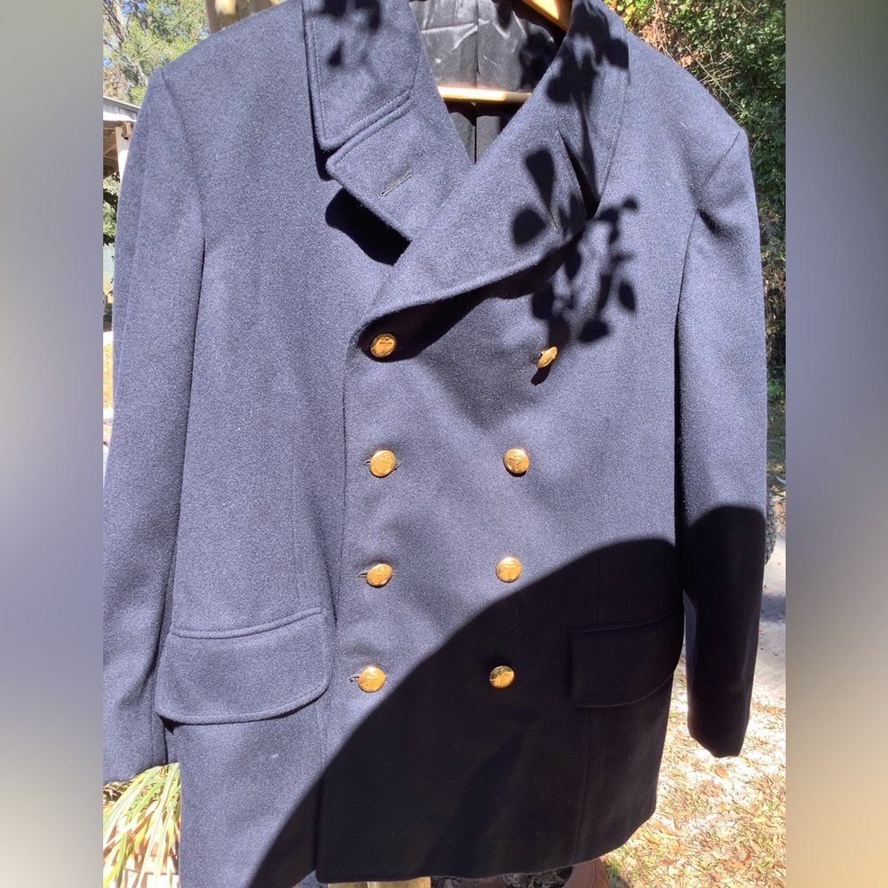 Rappson,Mens PeaCoat,Size M, Black in Color,Wool,Vintage Like New